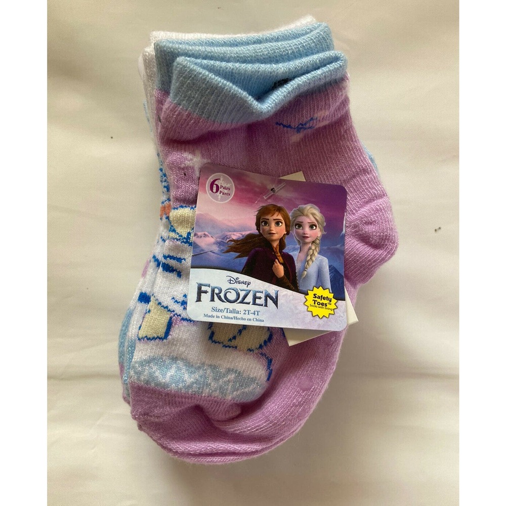 DIsney Frozen  Socks 6 Pairs (6) size 2T-4T